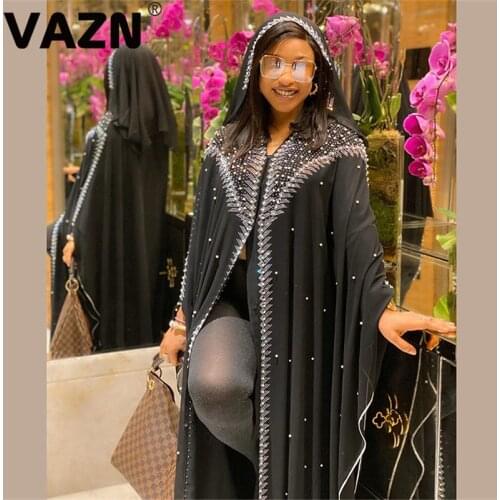 VAZN 2020 Arabian Dress embroidered abaya Indian Clothes for Women Dubai Indonesia Dresses Indian Arabic Clothing