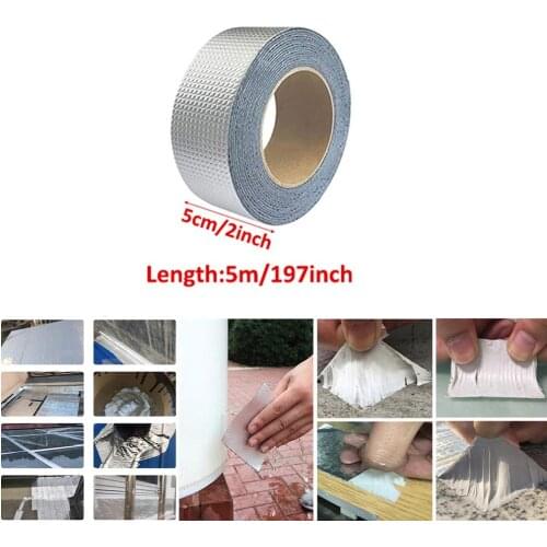 3/5 m Strong Aluminium Foil Butyl Rubber Tape repair sealing tape Pipe Glass Floor Roof Window Wall Waterproof Adhesive