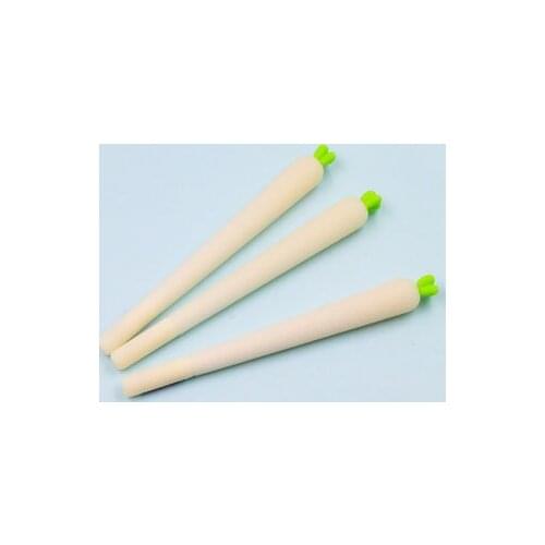 3pcs Carrot discoloration gel pen creative silicone signature pen black 0.5 water-based pen student