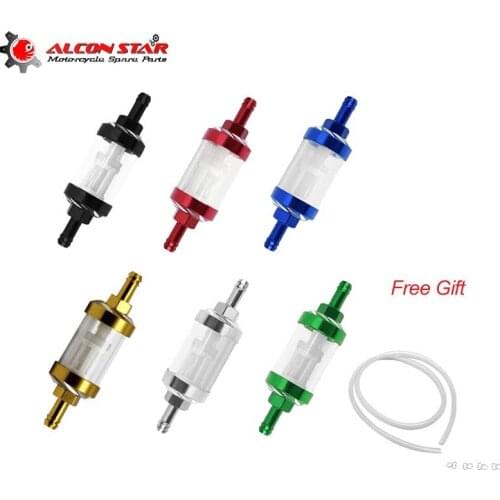 Alconstar-Universal 8mm CNC Gas Inline Fuel Oil Fuel filter Motorcycle Accessories For ATV Dirt Pit Bike Oil Cleaner Filter