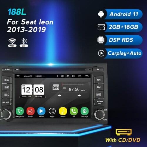 Android 11 4G LTE DSP Car Multimedia Radio Player For Seat Leon 2013-2019 2.0 GPS Navi Carplay Auto Car IPS BT DVD 2 Din