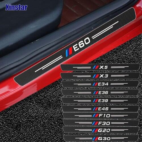 4pcs Carbon Fiber Performance Car Bumper Sticker For BMW E30 E34 E36 E39 E46 E60 E87 E90