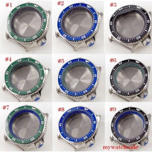 Bliger New Case For 24 Jewels NH35A NH36A SKX007 Automatic Movement 41mm Watch Case 200m Waterproof Sapphire Glass Ceramic Bezel