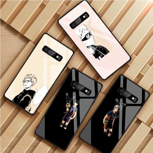 Haikyuu Tempered Glass Phone Case For Samsung Galaxy S8 S9 S10 S20 PLUS J8 J6 J4 2018 NOTE 8 9 10 Cover Shell