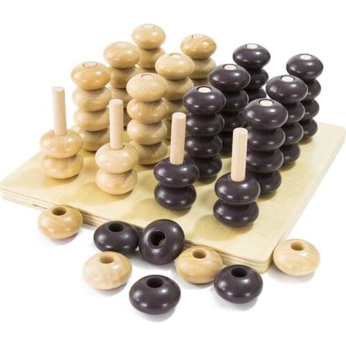 3D Childrens Montessori Four In a row Game Toy Sensory Reasoning Teaching Aid Kindergarten Early Education Puzzle Board Fun Toy
