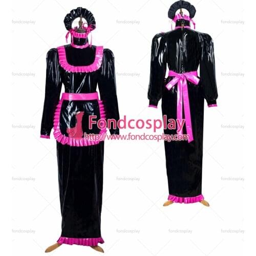 Sissy maid pvc dress lockable Uniform cosplay costume Tailor-made[G3716]