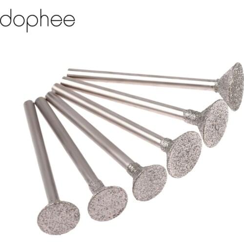 Dophee Diamond Grinding Head Jade Abrasive Tools Pound Mound Carving Tool Word Jade Tools Needle C3 2.35mm 10/12MM 6PCS 200