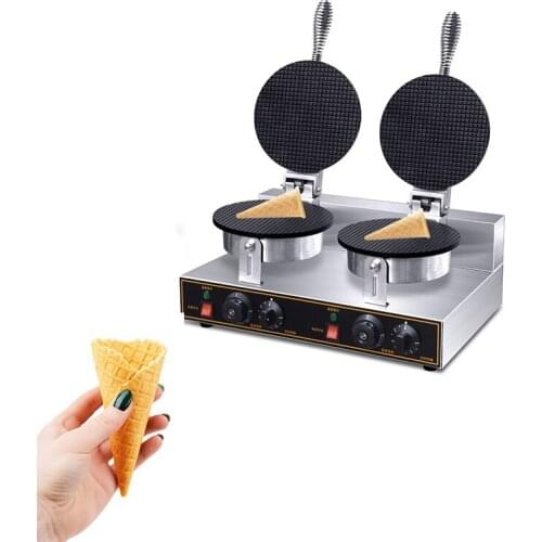Double Head Electric Ice Cream Cones Crispy Egg Cone Baking Pan Waffle Machine DIY Baking Tool