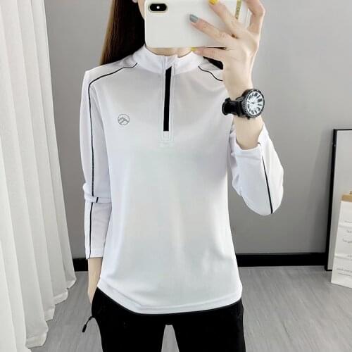 Quick-drying T-shirt Womens Long-sleeved Ice Silk Female Basic Top Stretch Breathable Outdoor Fitness Running Loose Asian Size