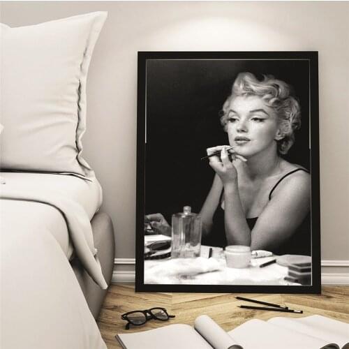 Marilyns Monroes Mirror Lipstick Make UP Poster Vintage Photo Paintings On Canvas Modern Art Decorative Wall Pictures Home Decor