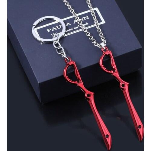 MIDY Anime KILL la KILL Key Chains Matoi Ryuko Mini Metal Red Scissor Blade Weapon Pendants Keyring Men Car Accessories