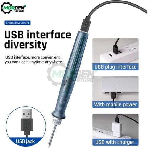 Mini USB 5V 8W Electric Powered Soldering Iron Pen/Tip Sensory Switch Adjustable Soldering Iron Tool Accessories LT002