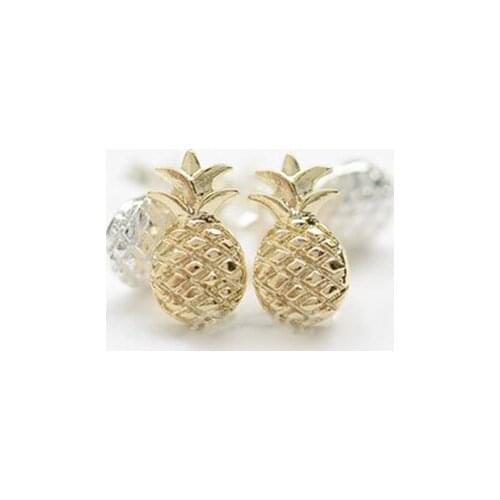 Fashion pineapple stud earrings lovely little pineapple stud earrings beautiful three-dimensional fruit stud earrings for women