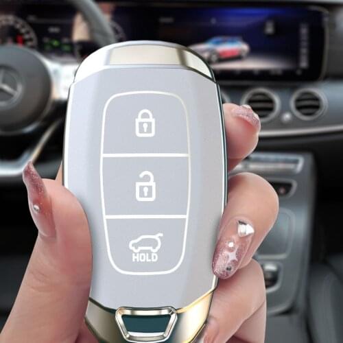 Soft TPU Car Remote Key Case Cover For Hyundai Fista Lafesta Santa KONA Solaris Azera Palisade Grandeur Shell Accessories