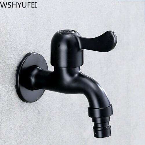 Stainless steel washing machine toilet bathtub faucet black paint faucet mouth quick opening decorative outdoor garden faucet