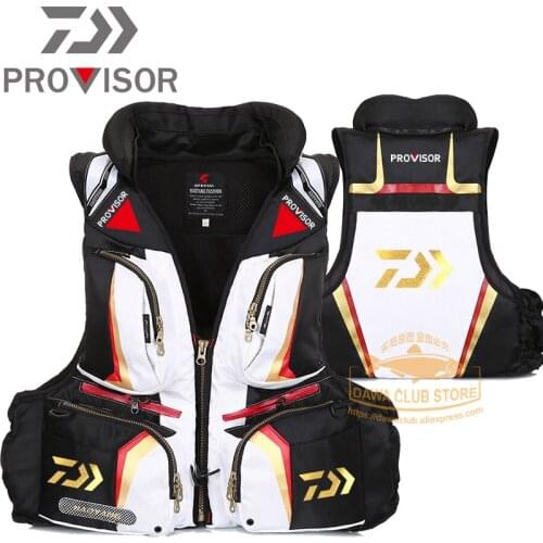 New DAWA Fishing Life Jacket Night Reflected Life Vest Multi-function Buoyancy Life Vest 120Kg Outdoors Swimming Sea Life Jacket
