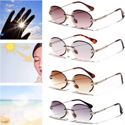 New Design Rimless Sunglasses Fashion Trend Hot Unisex Protection Eyewear Women Men Outdoor Driving No Frame Metal Legs Oval