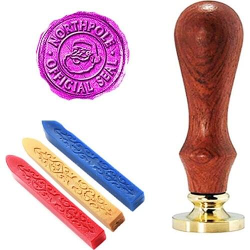 Signature Custom Wax Seal Stamp Christmas Santa Claus Head Northpole Official Seal