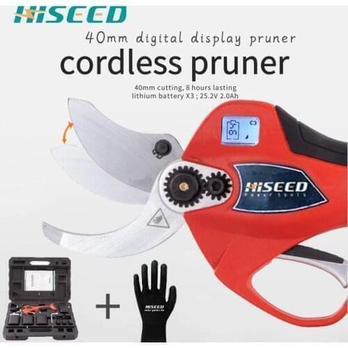 40MM hand pruning shears 40MM High Efficient Garden Tree Bypass Electric Pruning Scissors with LED