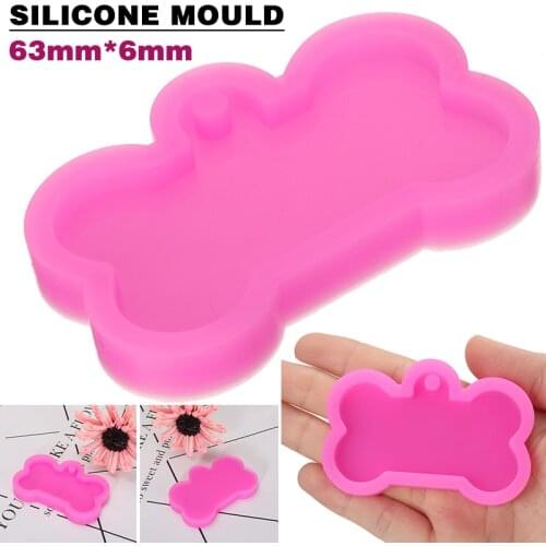 Mini Silicone Bone Shaped Mold Crystal Mirror Keychain Tag Pendant Casting Mold Tool Handmade Resin UV Drop Gel Supplies