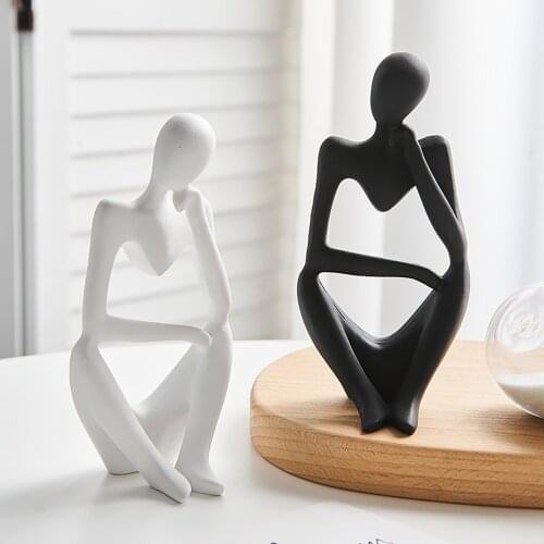 Sculpture Modern Art Figurines for Interior Resin Statue Room Decor Home Decoration Accessories for Living Room Christmas Gifts