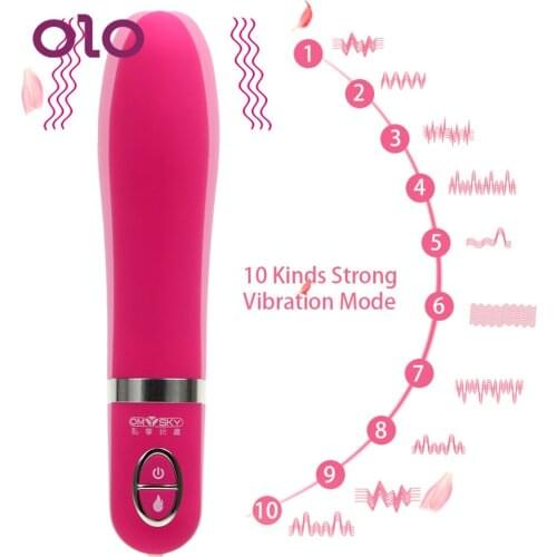 OLO Clitoris Stimulator Sex Toys for Women G-spot Massage Erotic Heating Dildo Vibrator Magic Wand 10 Speed Medical Silicone