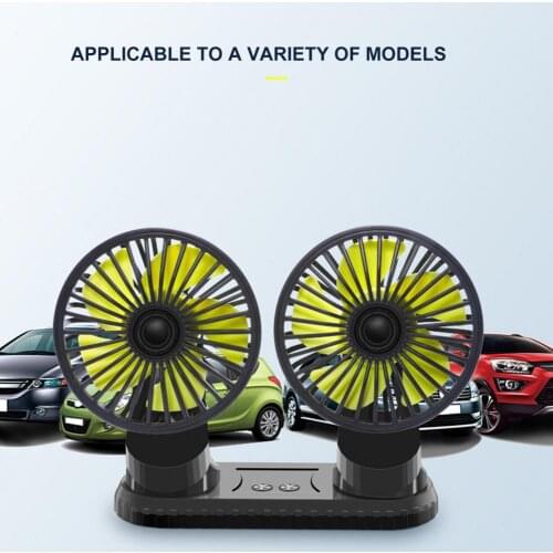 Chargeable Vehicle Fan Multifunctional USB 360 Degrees Rotation Double Head Suction Cup Vehicle Fan Easy-carrying for Car