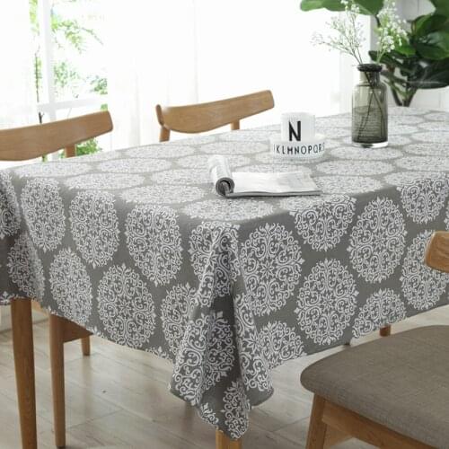 Thickened Soft Cotton Tablecloth Vintage Flower Pattern Cover Dust Cloth Coffee Dinner Table Cloth for Christmas