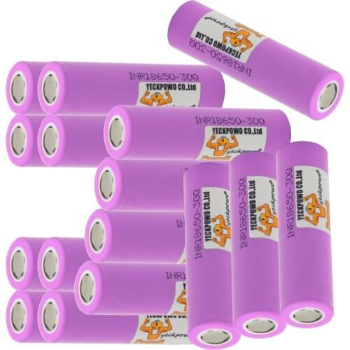 YECKPOWO INR18650 30Q battery lithium li-ion batteries 3000mah 3.7V 10C Russian Warehouse Fast delivery / 18650 battery charger