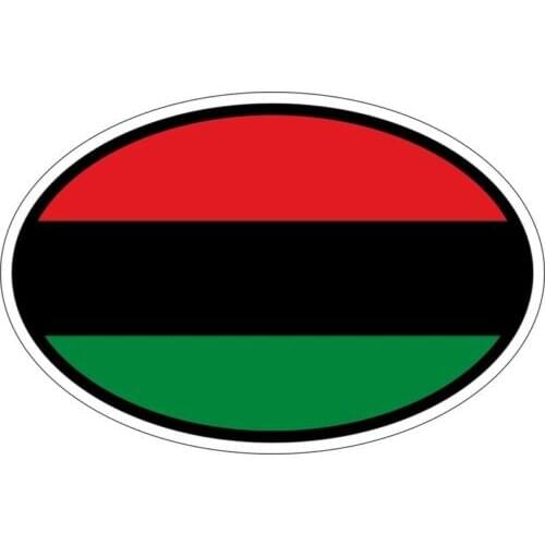 Funny Sticker Oval Flag Code Country Afro American Flag PVC Vinyl Waterproof Sticker Decal for Motos Car Laptop Luggage