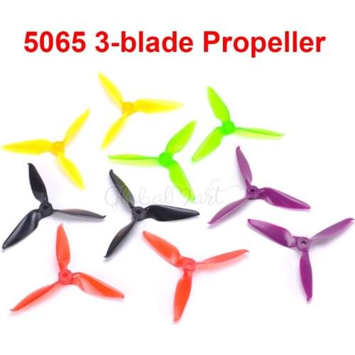 10 Pairs / 20pcs 5065 R5.65 CW CCW 5inch 3-blade FPV Propeller Paddles Props for 250mm 260mm RS2306 QAV250 FPV RC Racing Drone