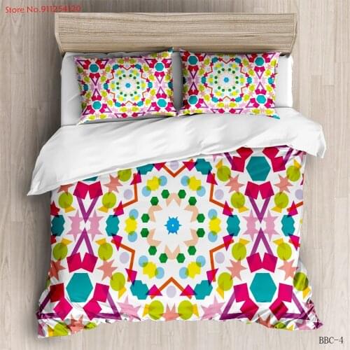 2/3pcs Geometric Pattern Quilt Cover Bohemian Duvet Cover Modern Bedroom Bed Comforter Cover Teens Boys Girls Gift Bed Linen Set