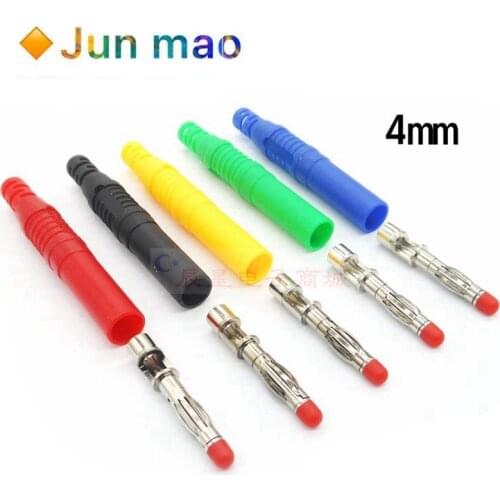 2pcs 4mm Male Banana Plug Straight Insulated Safety Wire Solder DIY Connectors Instrument test plug high current voltage gauge
