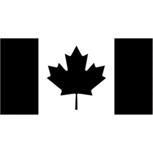 20X10cm Canadian Flag Pattern Fashion Car Sticker Vinyl Car-Styling Black/Silver N1526