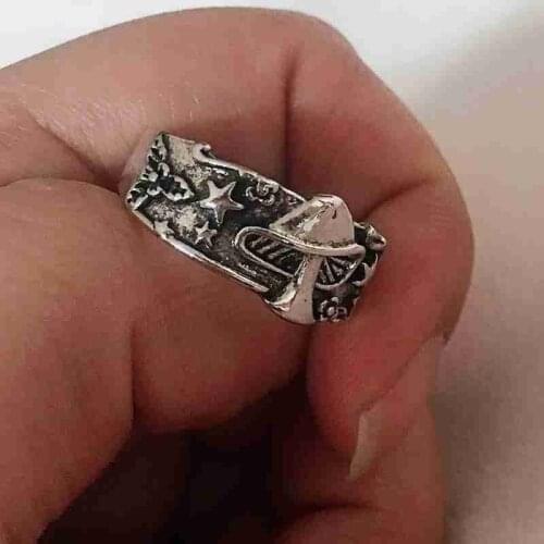 7,8,9,10,11,12 1 pc ring Flower Pattern Ring for Women Men Multi Size Femme Statement Retro Punk Hip Hop Biker Finger Party Nigh