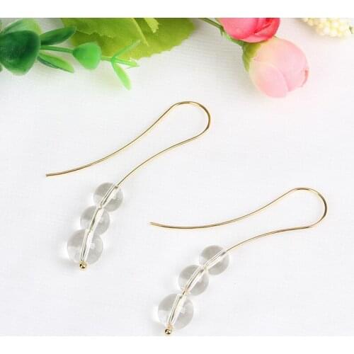 Beadsland Crystal Ball With Long Hook Drop Earrings Fashion Elegent Design Women Girl Gift 38768
