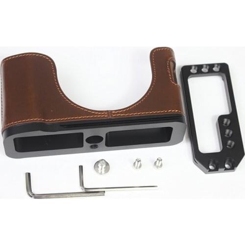 Cowhide Leather Case Camera Bag Half body set Case cover Grip for ujifilm Fuji X100V