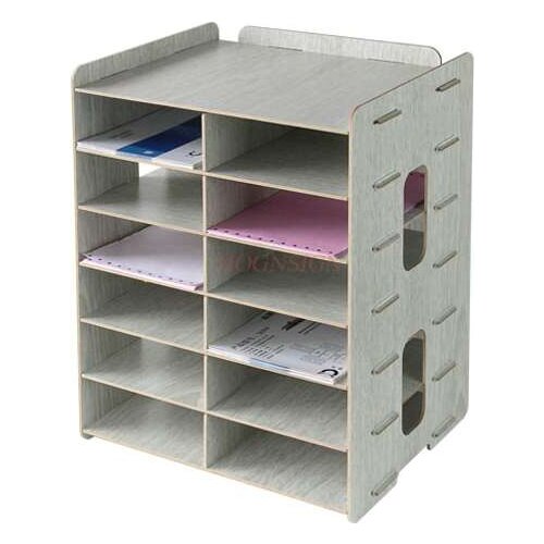 Wooden Office Supplies Desktop A5 Document Bill Courier Document Rack Multi-layer Information Storage Frame Rack
