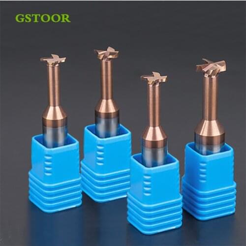1pc 4mm 6mm 8mm 10mm Shank T-Type Grooving Milling Cutter Overall Alloy Tungsten Steel Slotting Router Bits CNC Tool Endmill