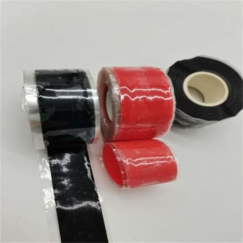 Sealed fire-resistant insulating tape silicone rubber flame-retardant winding tape black red