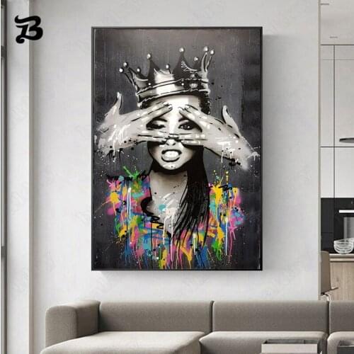 Canvas Painting for Living Room Wall Art Banksy Art Portrait Pictures Graffiti Abstract Women Pop Posters and Prints Home Decor