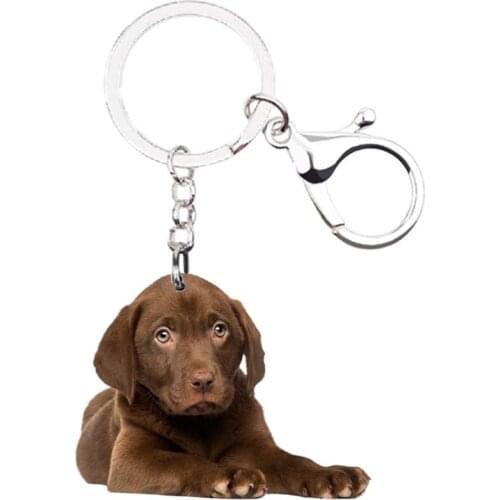 Labrador retriever Dog Keychains Animal Acrylic keyring NOT 3D llaveros kawaii for him her key chain accessories cute charms hot