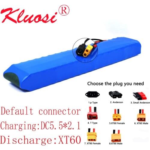 KLUOSI 48V 8.7Ah 8Ah 13S3P 250W 450W 500W 750W 54.6V Lithium Rechargeable Battery Pack Built-in 20A BMS for Scooter Ebike Motor