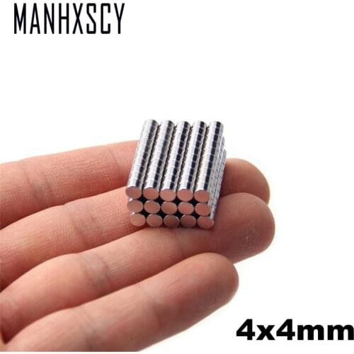 50pcs Neodymium N35 Dia 4mm X 4mm Strong Magnets Tiny Disc NdFeB Rare Earth For Crafts Models Fridge Sticking magnet 4x4mm