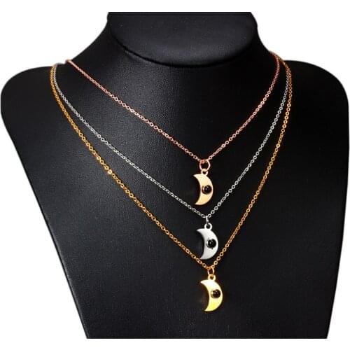 Ins small fresh moon with diamond simple personality creative girlfriends female necklace jewelry