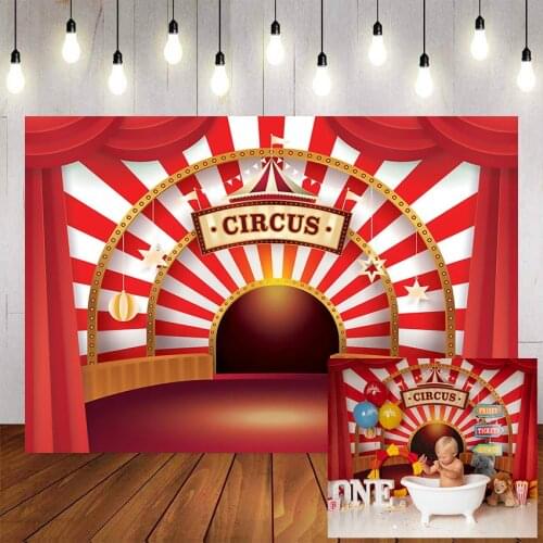 Mehofond Circus Photography Backdrops Circus Stripe Red Tent Child Birthday Party Decor Backdrop Photocall Photo Studio