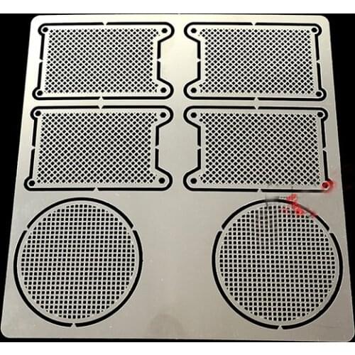 Metal Protective Mesh Window Etching Sheet Modify Spare Parts For 1/16 RC Heng Long Tank Model Tiger King Tank 3888 88A