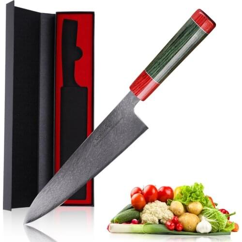 Mokithand Japanese Damascus Chef Knives High Carbon 8 Inch Kitchen Knife Professional Stainless Steel Meat Fish Filleting Knife