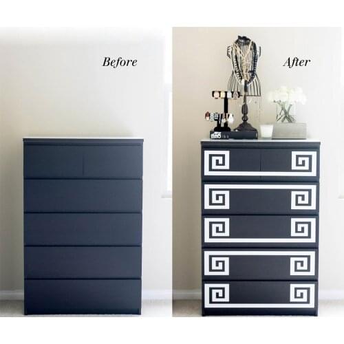 New Design Decals For Furniture Hack Greek Key Furniture Morocco Sticker For Malm Dresser Hack Decal wall sticker