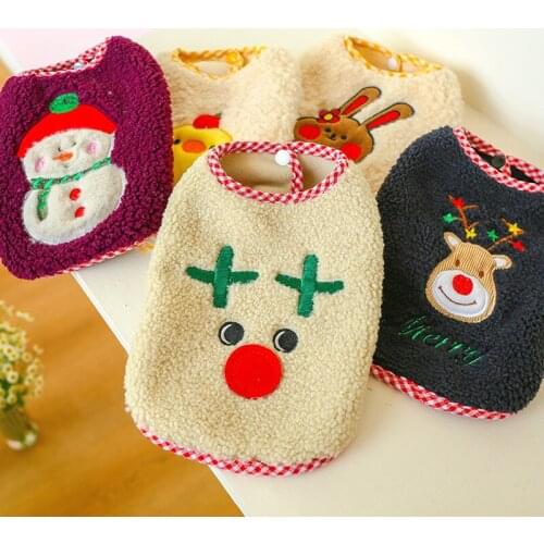 Pet Clothes Christmas Snowman Lamb Wool Warm Vest Christmas Elk Dog Clothes Puppy Clothes Autumn and Winter
